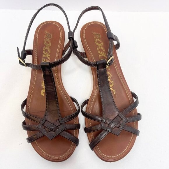 Rocket Dog Leather Cork Wedge Sandals - Picture 3 of 13